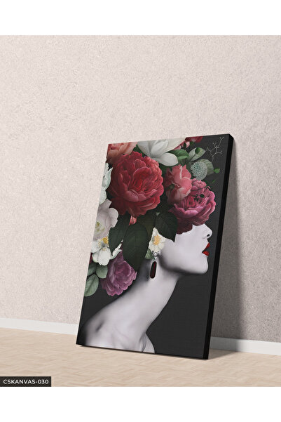 Evinemoda Çiçekten Kadın Tek Parça Kanvas - Canvas Tablo