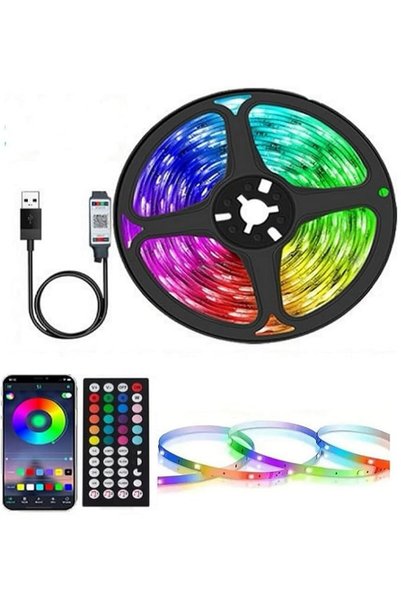 COYICMSS شريط إضاءة LED مزود بـ 44 مفتاحًا بتقنية البلوتوث، RGB 5050، يعمل عب...
