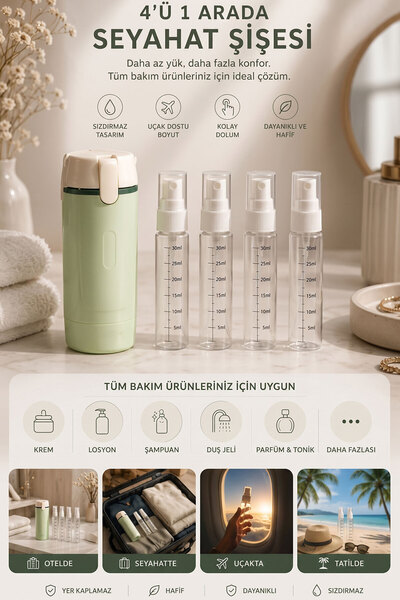 Beauty Collection Travel Kit-4 Pack Shampoo Cream Makeup Toothpaste Liquid So...