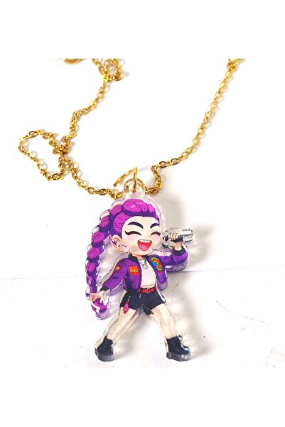 NO BRAND Κολιέ με Rumi KPop Demon Hunter φιγούρα plexiglass 37x22mm σε cross ...