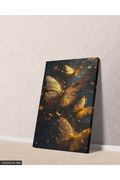 Evinemoda Kelebeklerin Gecesi Tek Parça Kanvas - Canvas Tablo