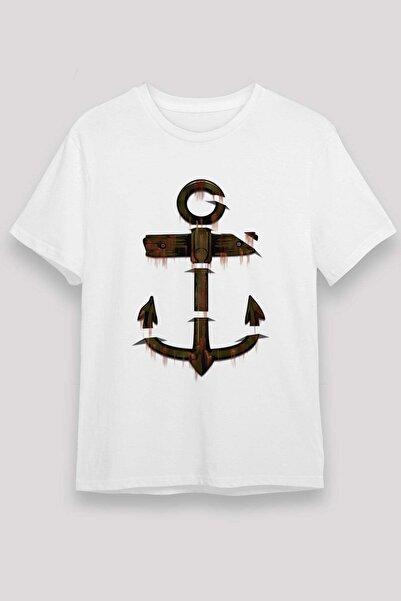 Darkhane Anchor Printed Unisex White T-Shirt