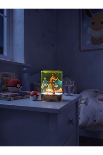 Kovan Ahşap Pokemon Charizard Epoksi Gece Lambası