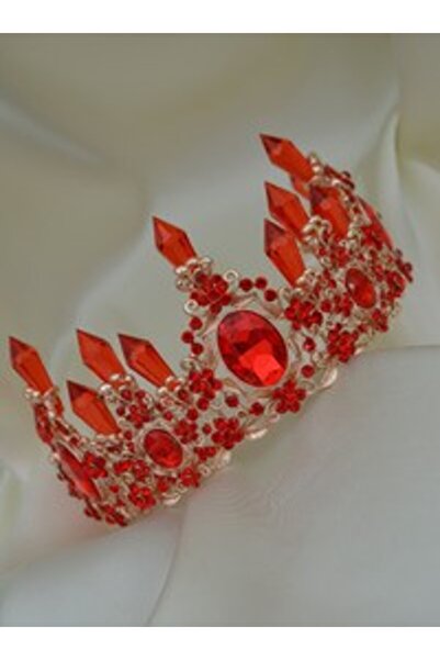 Stoneage Wedding Engagement Chinese Bridal Crown - Red -