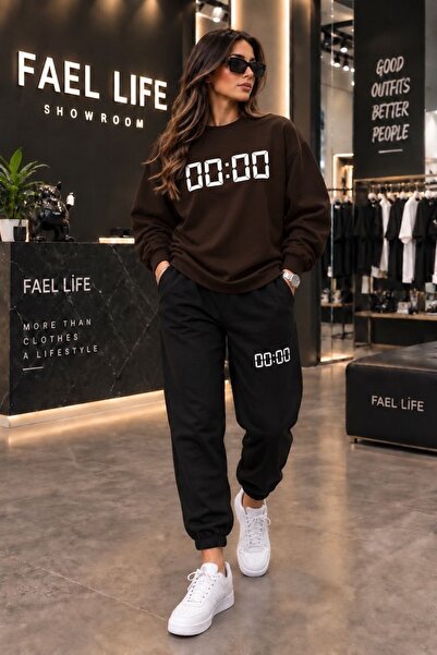 FAEL LİFE New Season Unisex Sweatshirt and Trackpants Pair Zero Printed Set