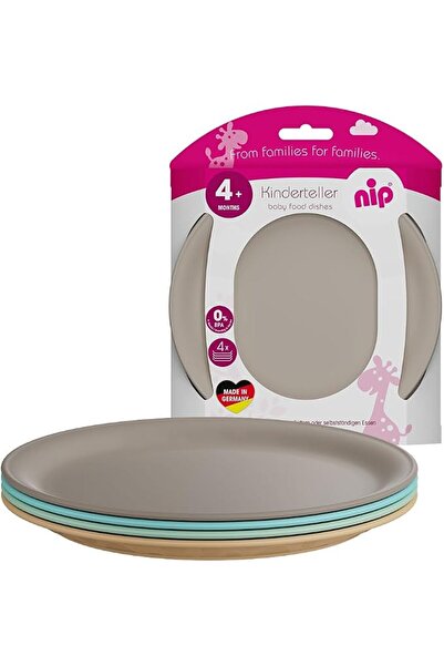 Nip طقم أطباق للأطفال 4 قطع - أطباق طعام | أطباق أطفال ملونة، غير قابلة للانز...