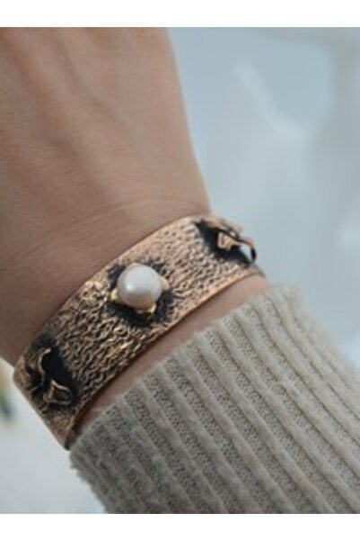 Stoneage Pearl Handcrafted Single Piece Production Bracelet - Bronze Color -
