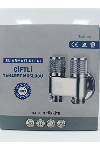 GenelTedarik taharet musluğu çift çıkışlı