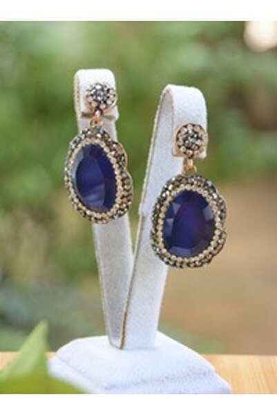 Stoneage Handmade Cat's Eye Earrings - Blue -
