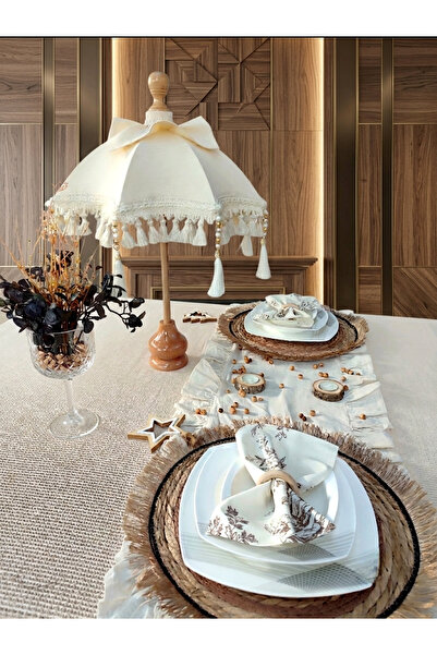 Nevena handmade Krem bohem Bali şemsiyesi