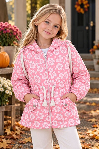 pamloli kids ÇİÇEK DESENLİ ÇANTALI YAĞMURLUK