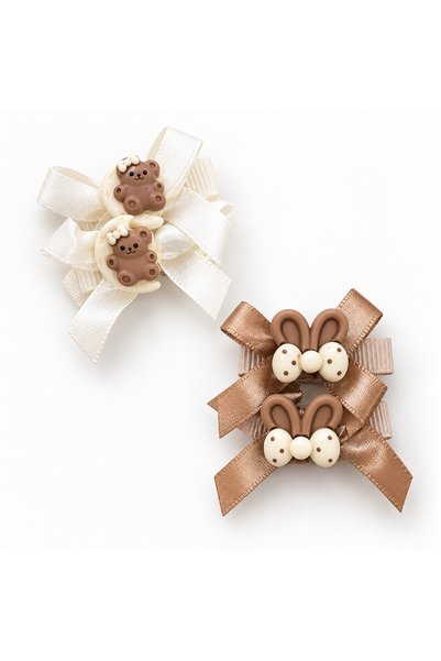 Ugly Duck Double Clamp Buckle with Bear and Bow Decoration