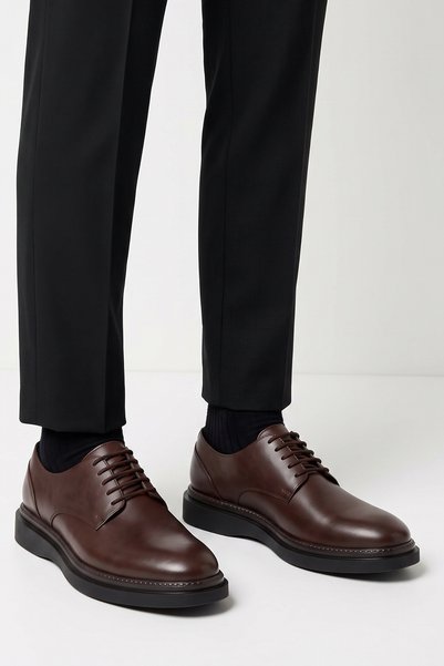 LUSIVE 100% Genuine Leather Brown Casual Comfortable Classic Men's Shoes Luass30Al0055