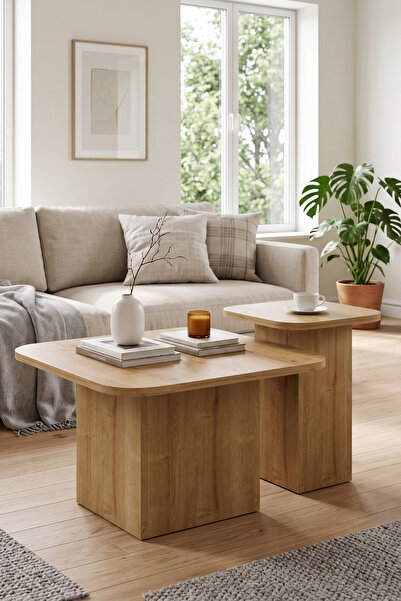 Skandi homeworks OVI 2’li Orta Sehpa – Modern İkili Salon ve Oturma Odası Sehpası