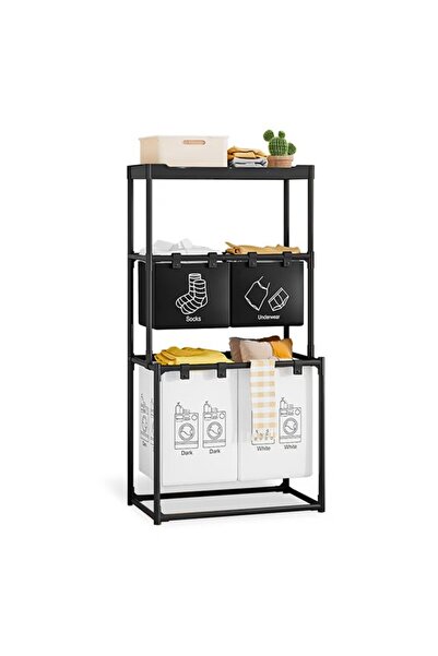 Generic Brand Cos de Rufe, Neagră, 123x44x57 cm, Cadru Inoxidabil de Otel, 4 ...