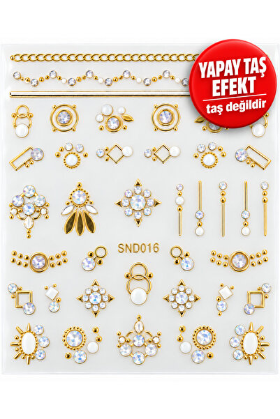 Sibelon 3D Kabartmalı Nail Art Sticker Tırnak Süsleme Stickeri Taş Görünümlü ...