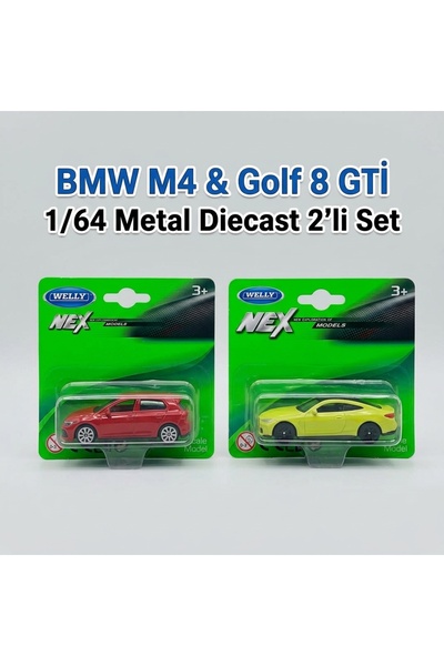 alpmodel Golf 8 GTİ Bmw M4 1/64 Ölçek Diecast Metal Model Araba Oyuncak Araba...