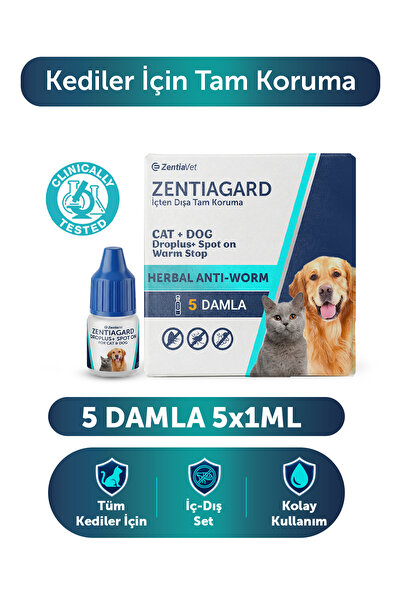 zentiavet Droplus Kedi Damlası Pire Dış Parazit Bit Kene Deri Bakımı Için Bit...
