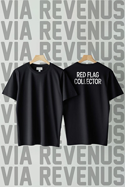 Vordevia Red Flag Collector Back Printed Loose Cut 100% Cotton Unisex Tshirt