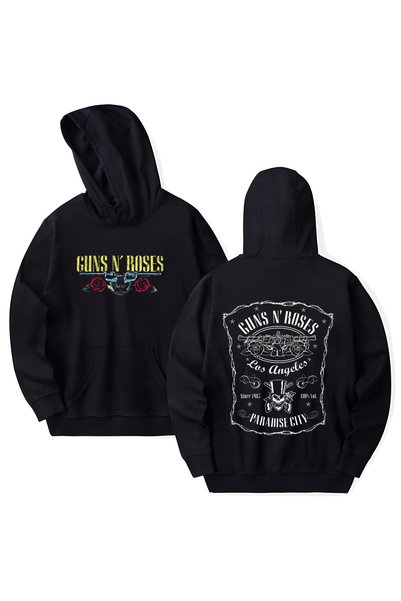 STİL-X Hanorac cu glugă din bumbac imprimat Guns N' Roses, cu mânecă lungă, c...