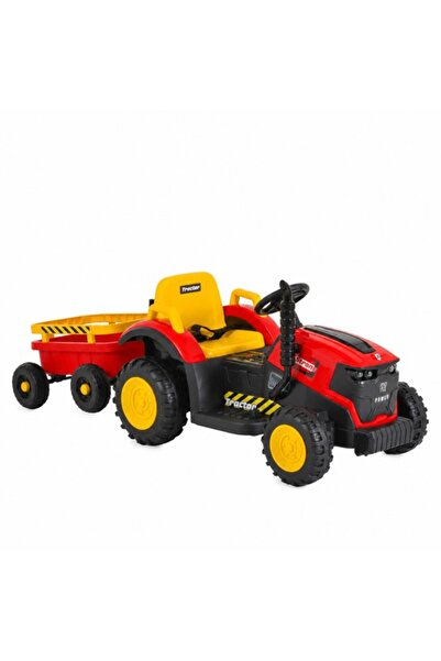 Moni Tractor Electric Terron Red, 12V 7Ah, Remorcă, Telecomandă, 3 Viteze, 8 ...