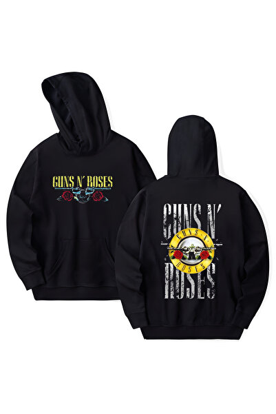 STİL-X Hanorac cu glugă din bumbac imprimat Guns N' Roses, cu mânecă lungă, c...