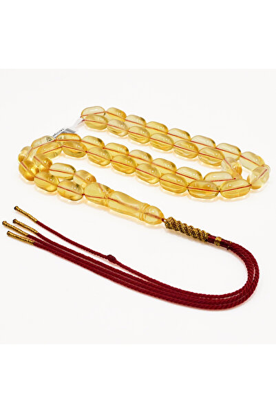 Generic Brand Clear Baltic Amber Prayer Beads – 39 Beads, 9-16 mm Barrel Shap...