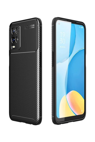 Generic Brand Oppo A54 4g Case Auto Focus Carbon Cover - Black