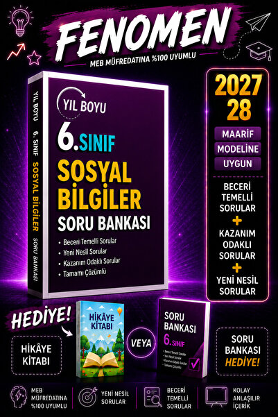 Fenomen Yayıncılık Yargı 6 sınıf sosyal bilgiler yıl boyu soru bankası