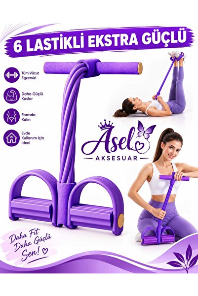 Asel Aksesuarcı 6 lastikli Body Trimmer Mekik Çekme Aleti Evde Spor Egzersiz ...