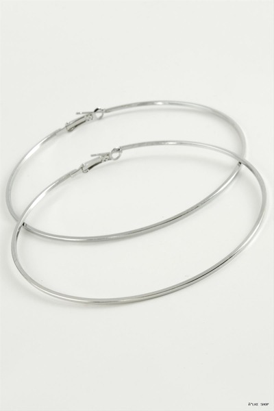 ZERO LAND Ilkestor Ezme Striped Metal Hoop Earrings 8-9-10 cm (204243) 9 cm