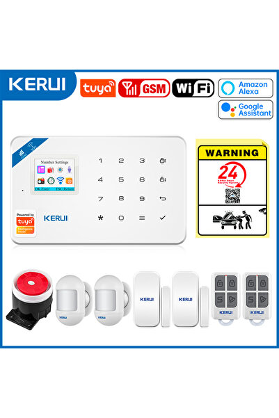 Kerui نظام إنذار أمان ذكي W181 يعمل بتقنية WIFI وGSM مع قابس أوروبي، متوافق م...