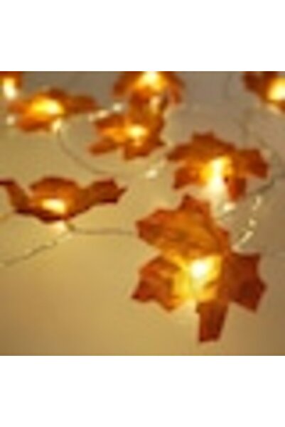 IRO Ghirlandă decorativă de toamnă cu frunze portocalii și 10 LED-uri, 2 m, Ghirlandă luminoasă cu frunze de platane, Decor pentru casă, masă, ușă, Halloween și petreceri