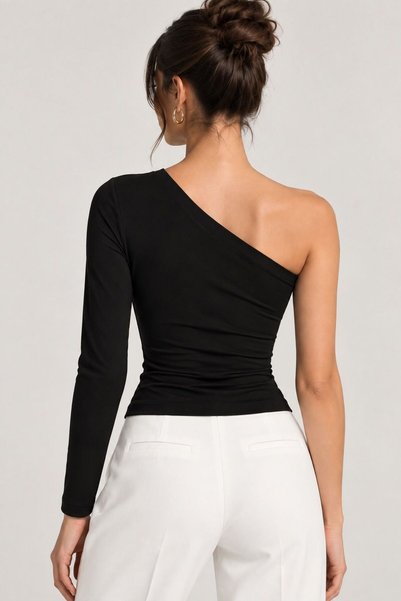 Wild Flower Women's Asymmetrical Collar One-Shoulder Blouse