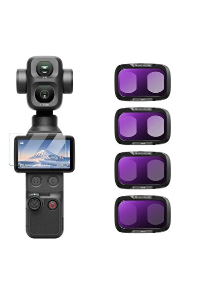 K&F CONCEPT Dji Osmo Pocket 4P İçin 4 Parça ND Filtre Seti (ND4, ND8, ND16, N...