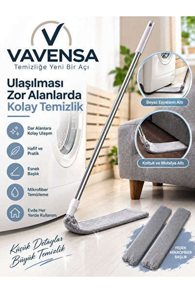 Dar Alan Mopu Esnek Mikrofiber Toz Alma Mopu Koltuk Dolap Mobilya Altı Temizleyici