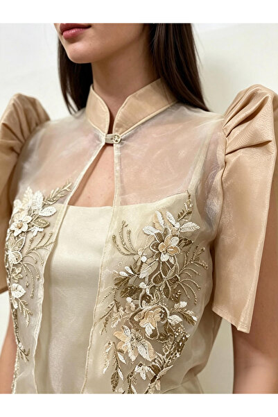 Generic Brand Elegant Filipiniana Dress - Bolero - Puff Sleeve Vest Blouse - ...