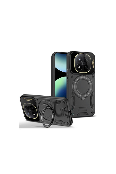 TheGencoo Xiaomi Redmi Note 14 Pro 5g Case Joy Lens Stand Cover - Black