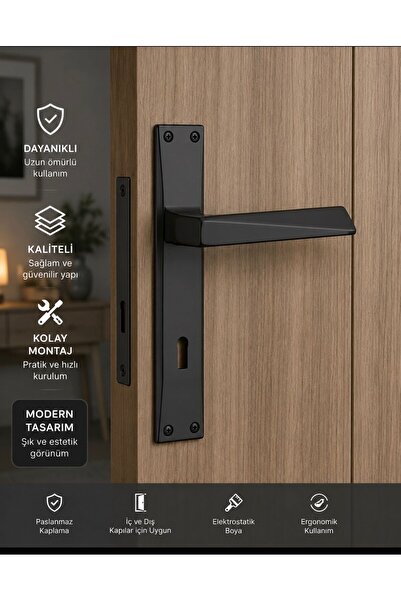 Lavinya Penta Black Mirror Room Door Handle / 1 Set