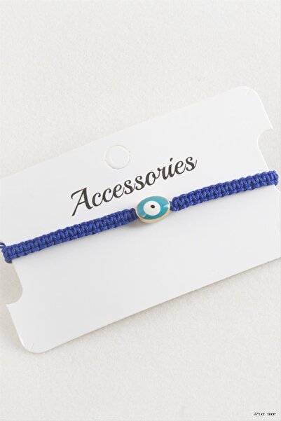 ZERO LAND Ilkestor Oval Nazar Macrame Braided (203109) Bracelet Blue