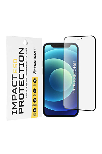 Techsuit Folie de protecție pentru iPhone 12 mini, Sticlă ESD - neagră