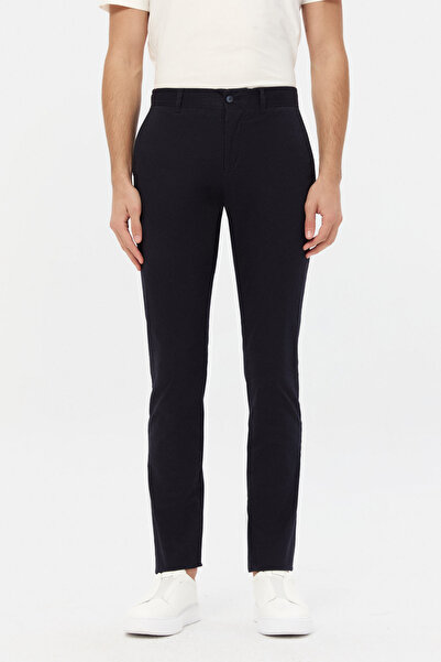 Twn Slim Fit Lacivert Armürlü Chino Pantolon