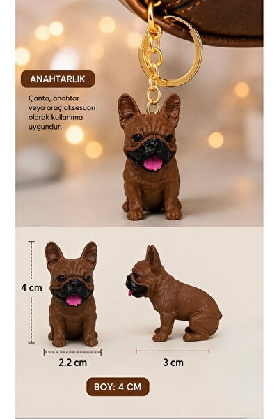 Figür Dünyası Miniş Oyuncaklar Mini buldogg köpek anahtarlık figürü aksesuar ...