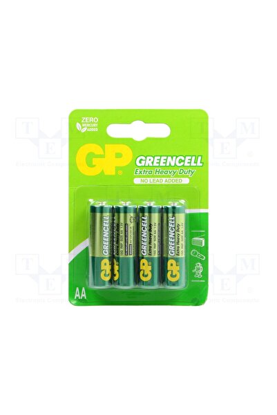 OEM Set Baterie zinc-carbon GP BAT-R6/G-B4, AA, 1,5V, nereîncărcabilă, GREENCELL