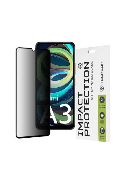 Techsuit Защитно фолио за Xiaomi Redmi A3, 111D Privacy Full Glue - черно
