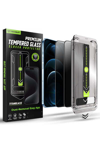 Techsuit Protective film for iPhone 12 Pro Max, TitanGlass FullCover (2 pack)...