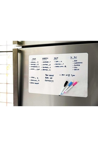 mufemu Magnetli Kalemli Buzdolabı Notluk 50X60 Cm - Magnet Planlayıcı Buzdola...
