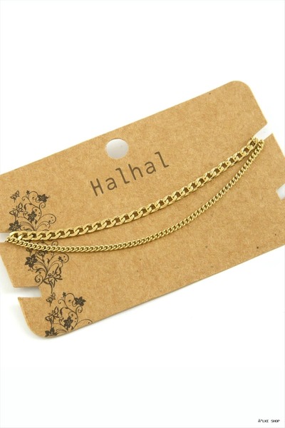 ZERO LAND Ilkestor Double Chain Luxury Steel (204731) Anklet Yellow