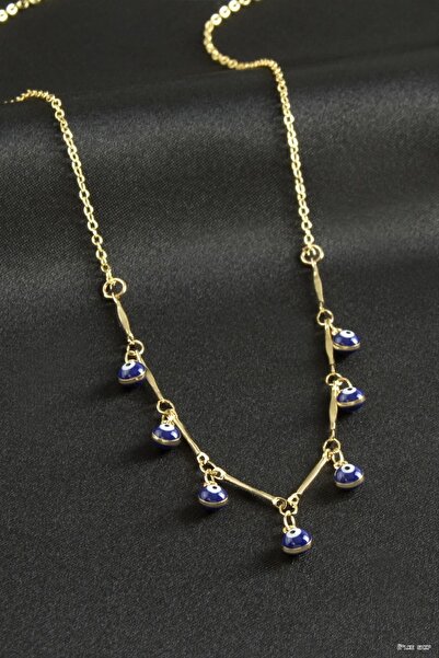 ZERO LAND Ilkestor Top Nazarlı Mineli (205857) Necklace Blue