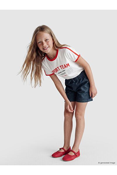 LC Waikiki Trendlucky Girls' Jean Shorts with Elastic Waist